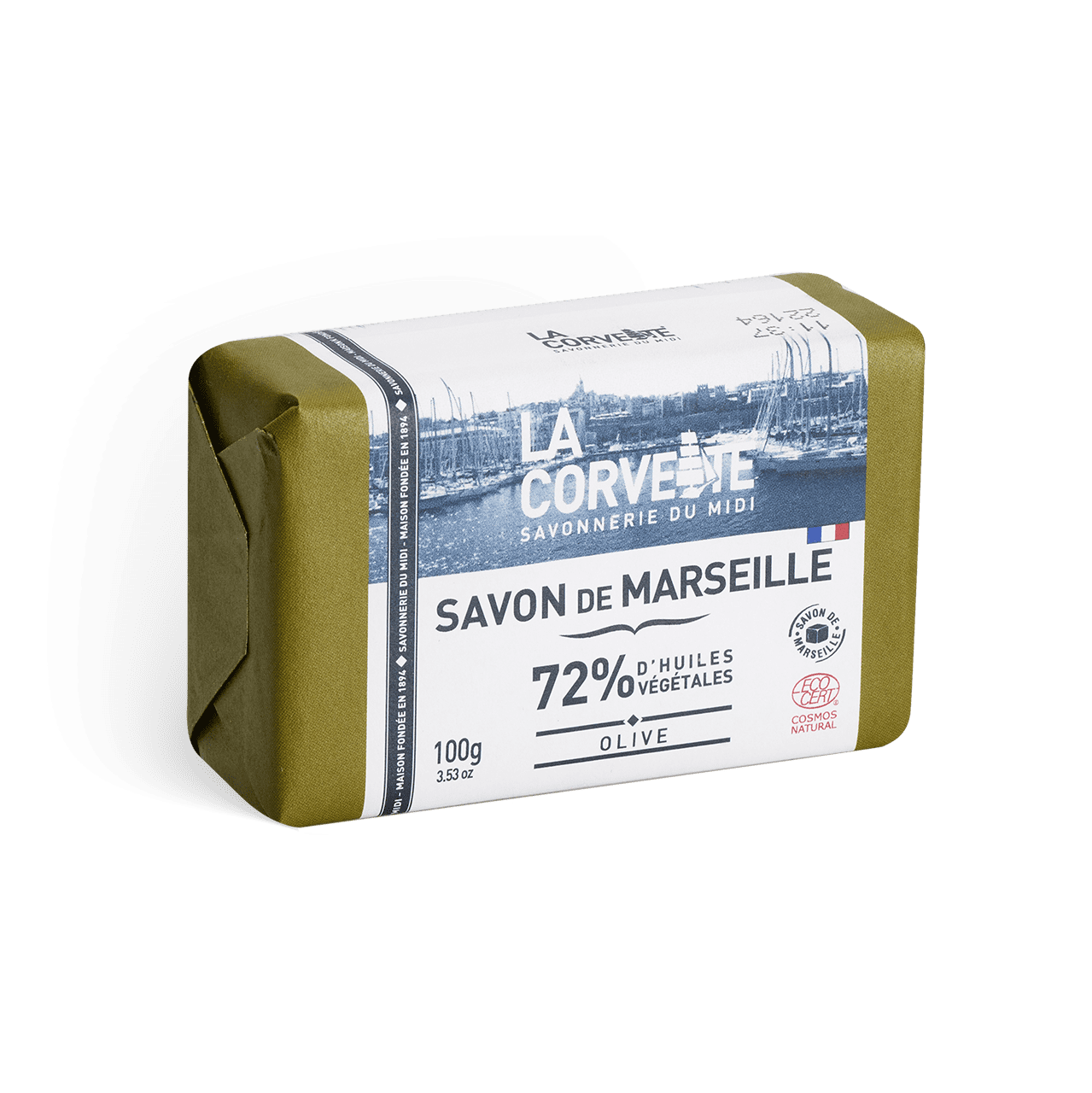 Традиционное марсельское гипоаллергенное оливковое мыло "Олива", 100 гр.