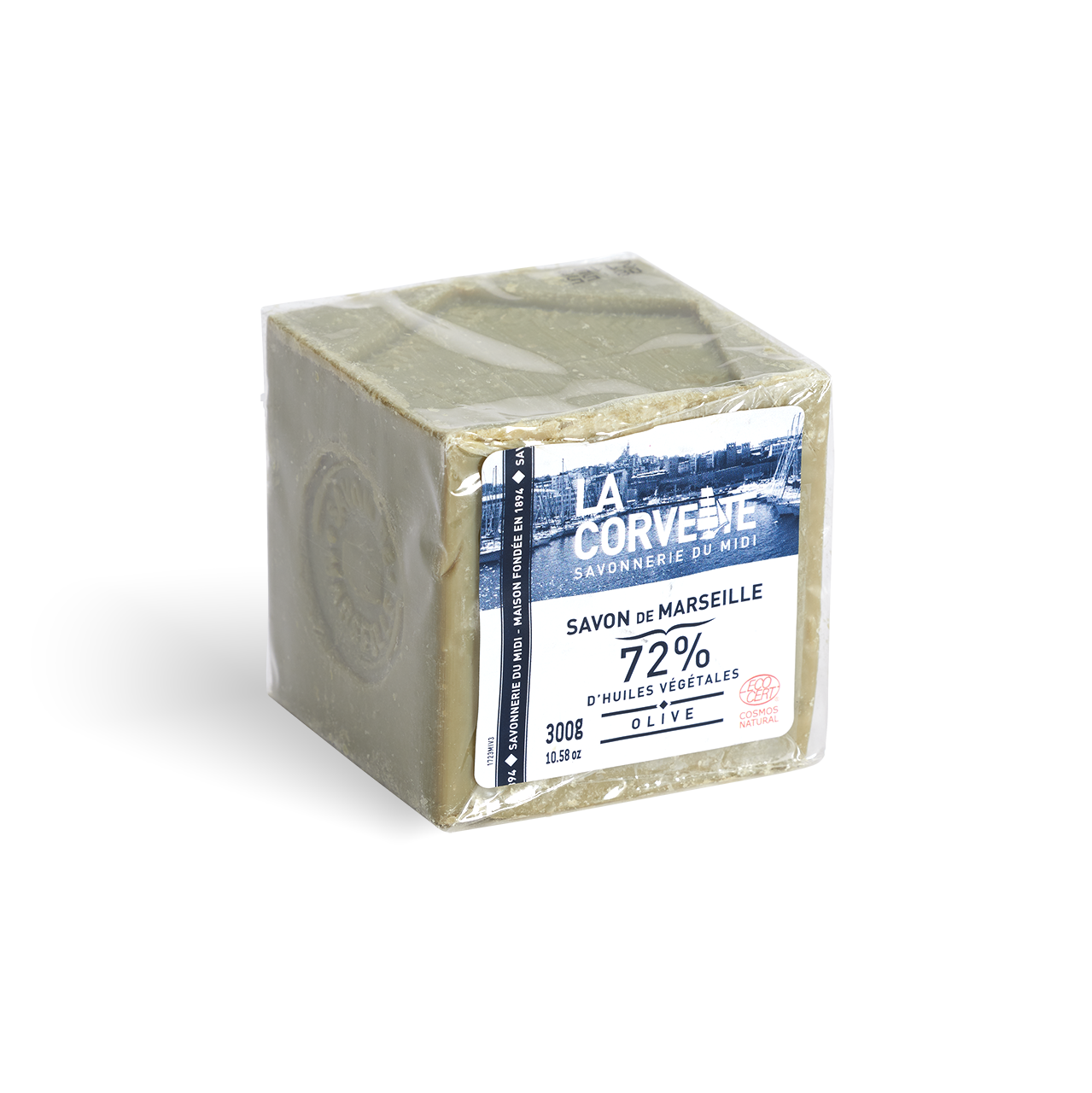 Традиционное марсельское гипоаллергенное оливковое мыло. Куб, 300 гр.